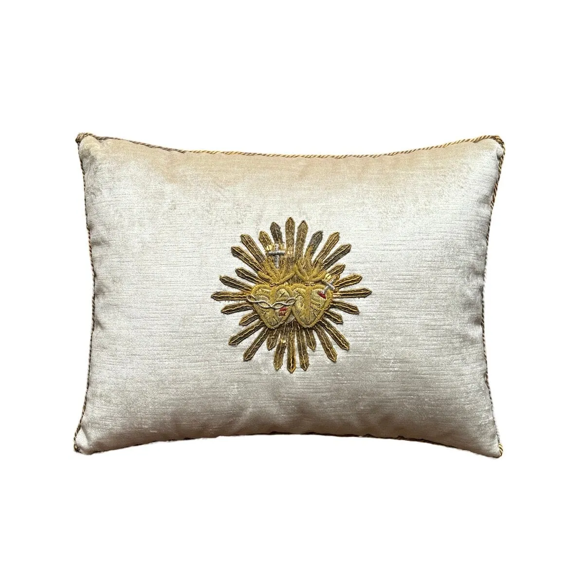 Antique Ecclesiastic Metallic Silver and Gold Applique (#A051724A&B | 13 x 17")