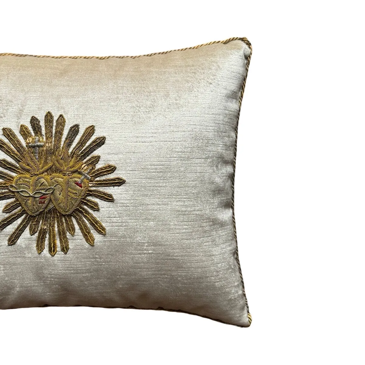Antique Ecclesiastic Metallic Silver and Gold Applique (#A051724A&B | 13 x 17")
