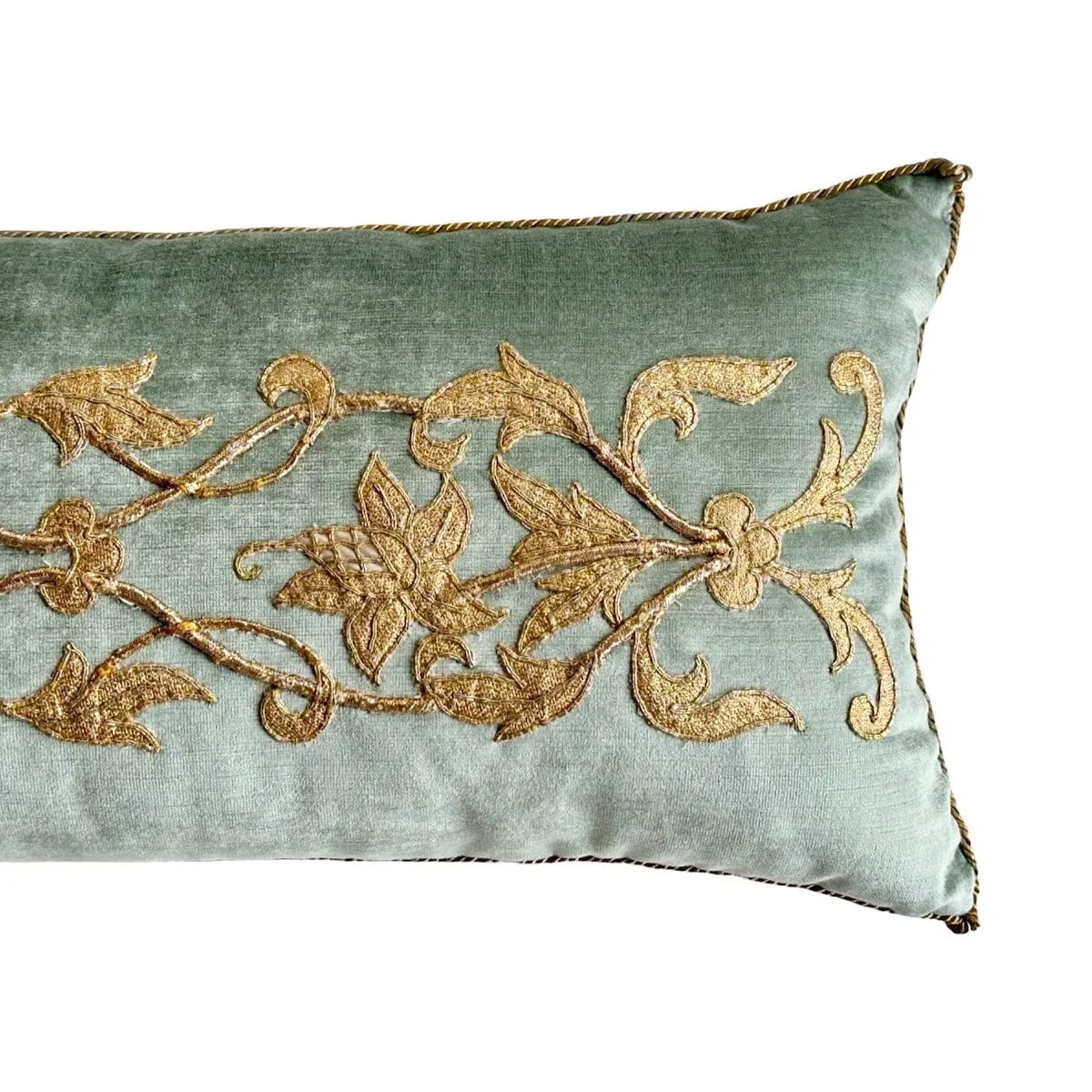 Antique European Champagne Gold Metallic Embroidery (#A040324 | 12 x 25")
