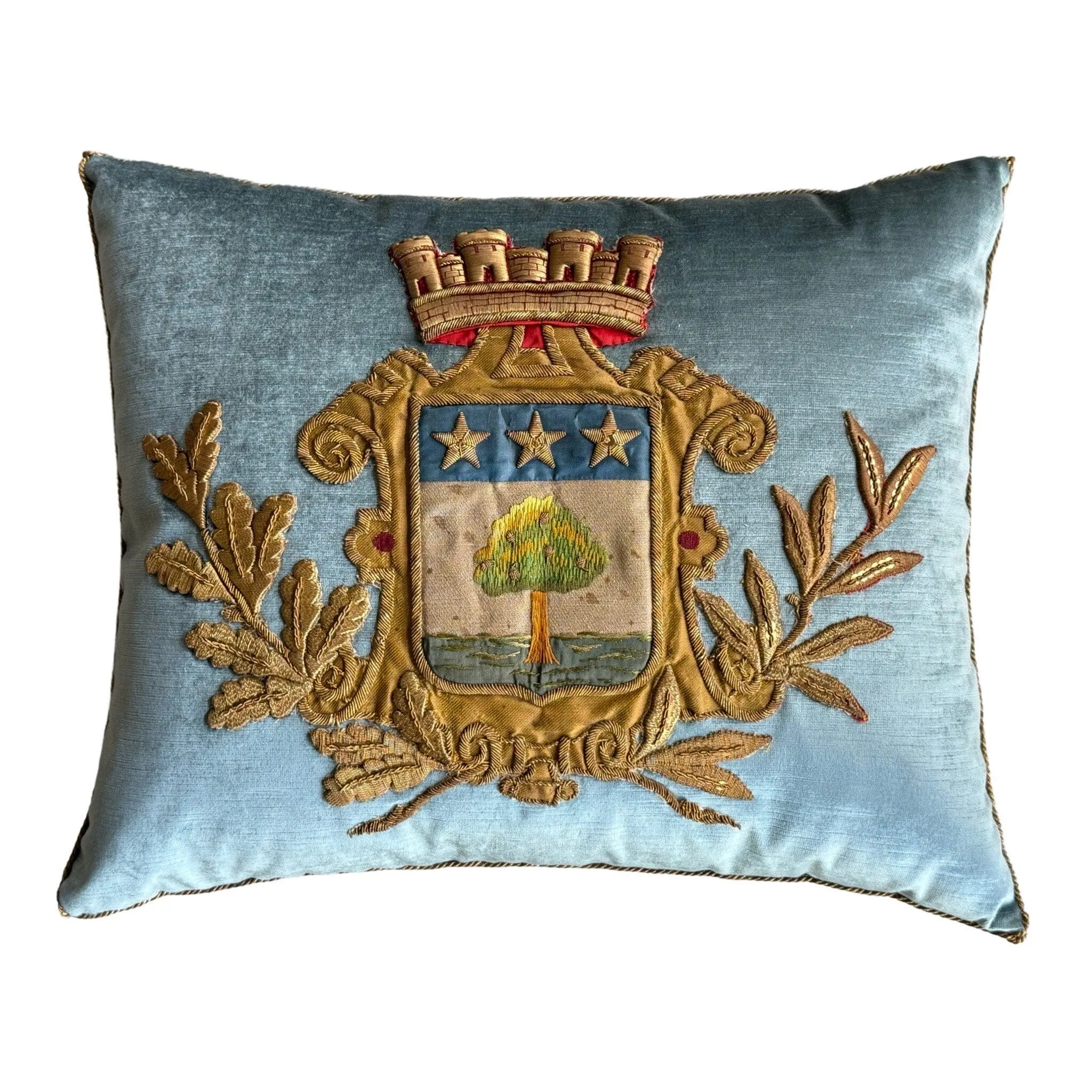 Antique European Crest Embroidery (#E090424 | 19 x 23")