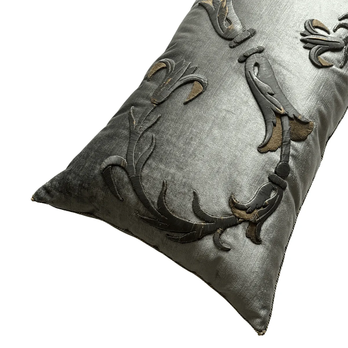 Antique European Raised Bronze and Gold Embroidery (#E122923 | 19 x 32")