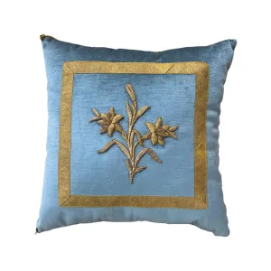 Antique European Raised Gold Metallic Embroidery (#E020323A&B | 18 x 18")
