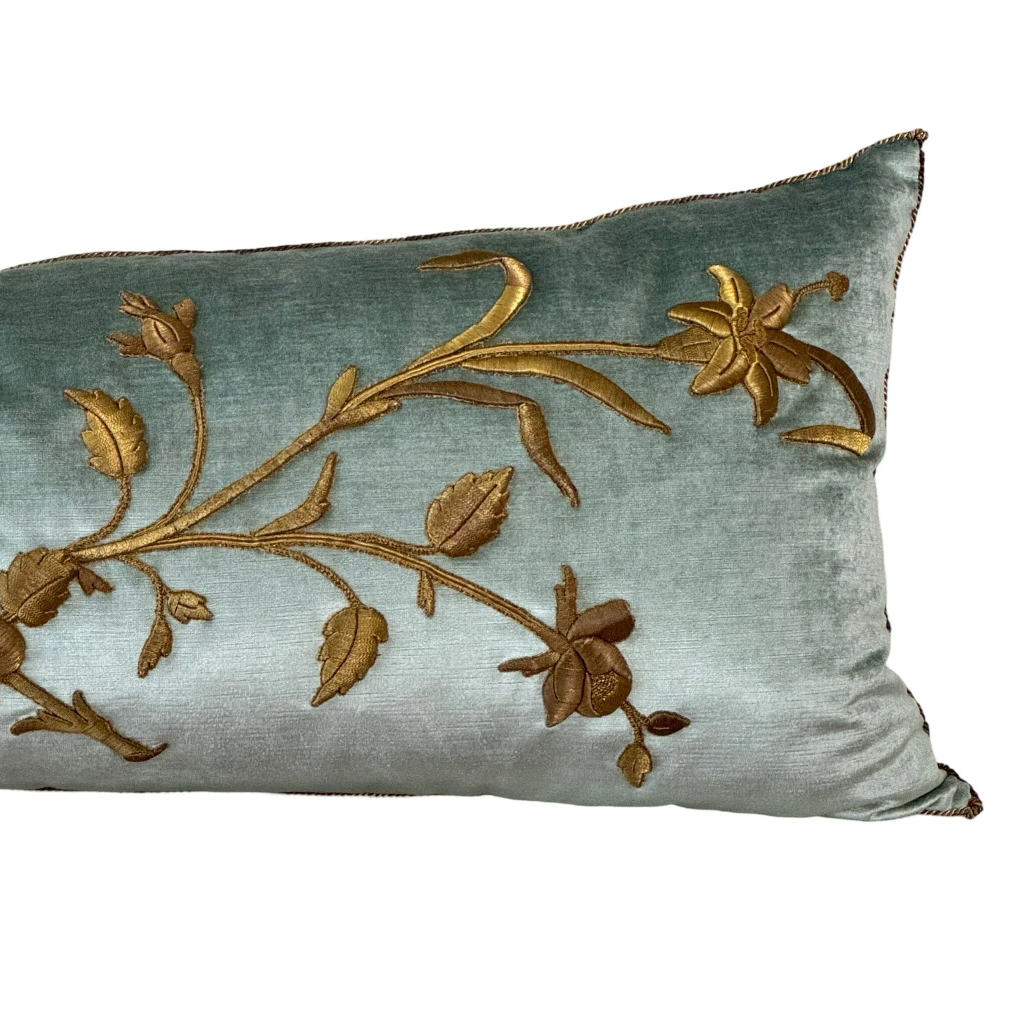 Antique European Raised Gold Metallic Embroidery (#E042824 | 19 x 48")