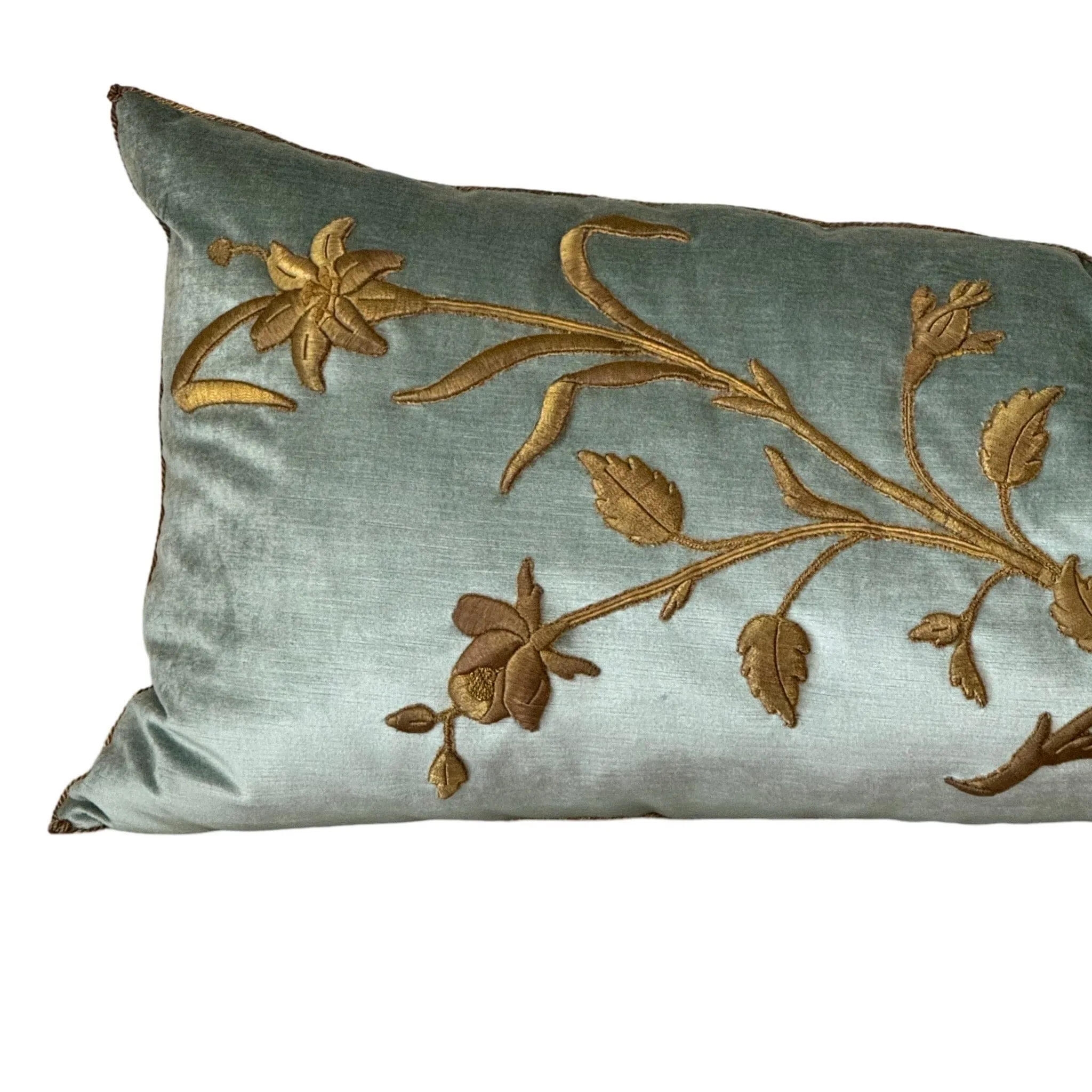 Antique European Raised Gold Metallic Embroidery (#E042824 | 19 x 48")