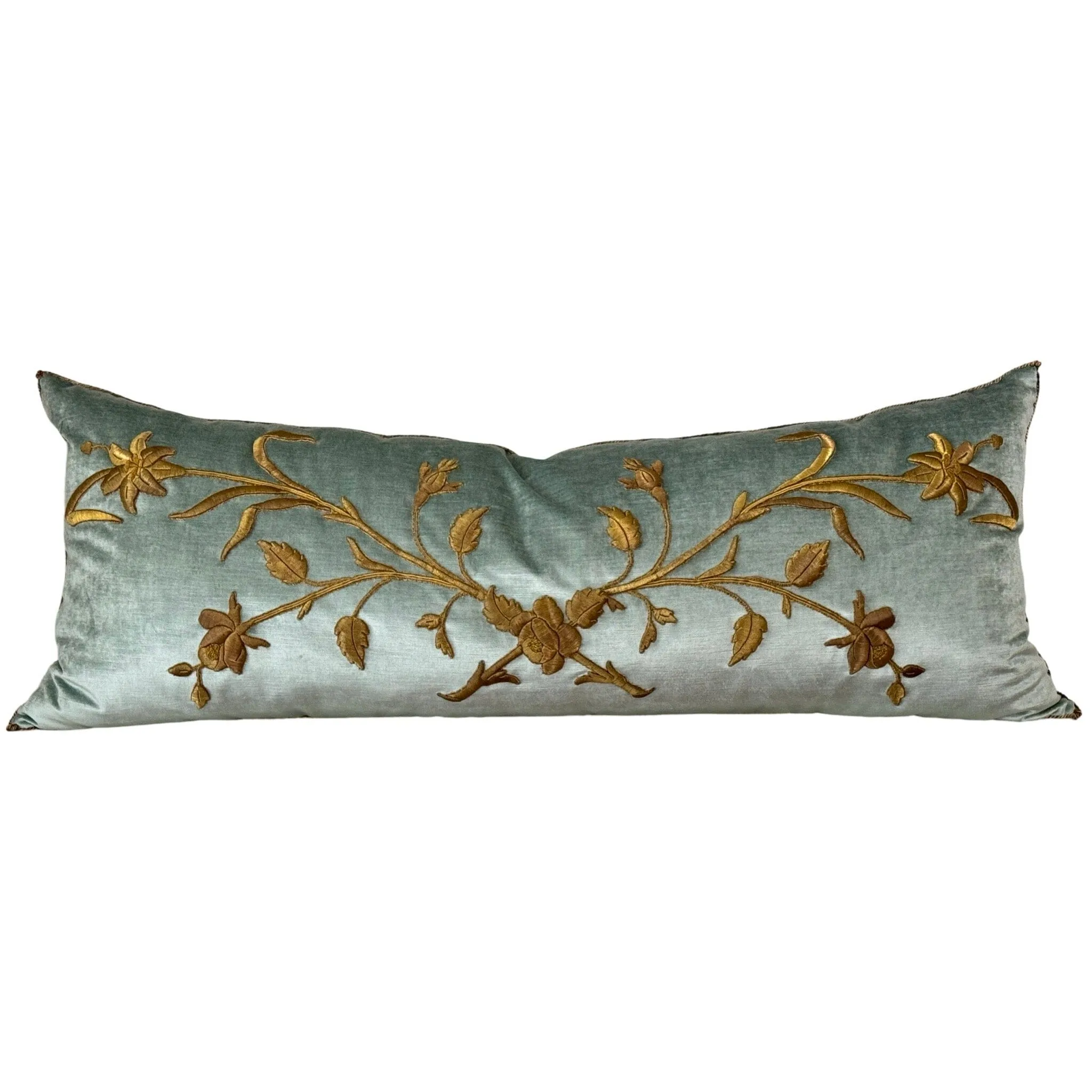 Antique European Raised Gold Metallic Embroidery (#E042824 | 19 x 48")