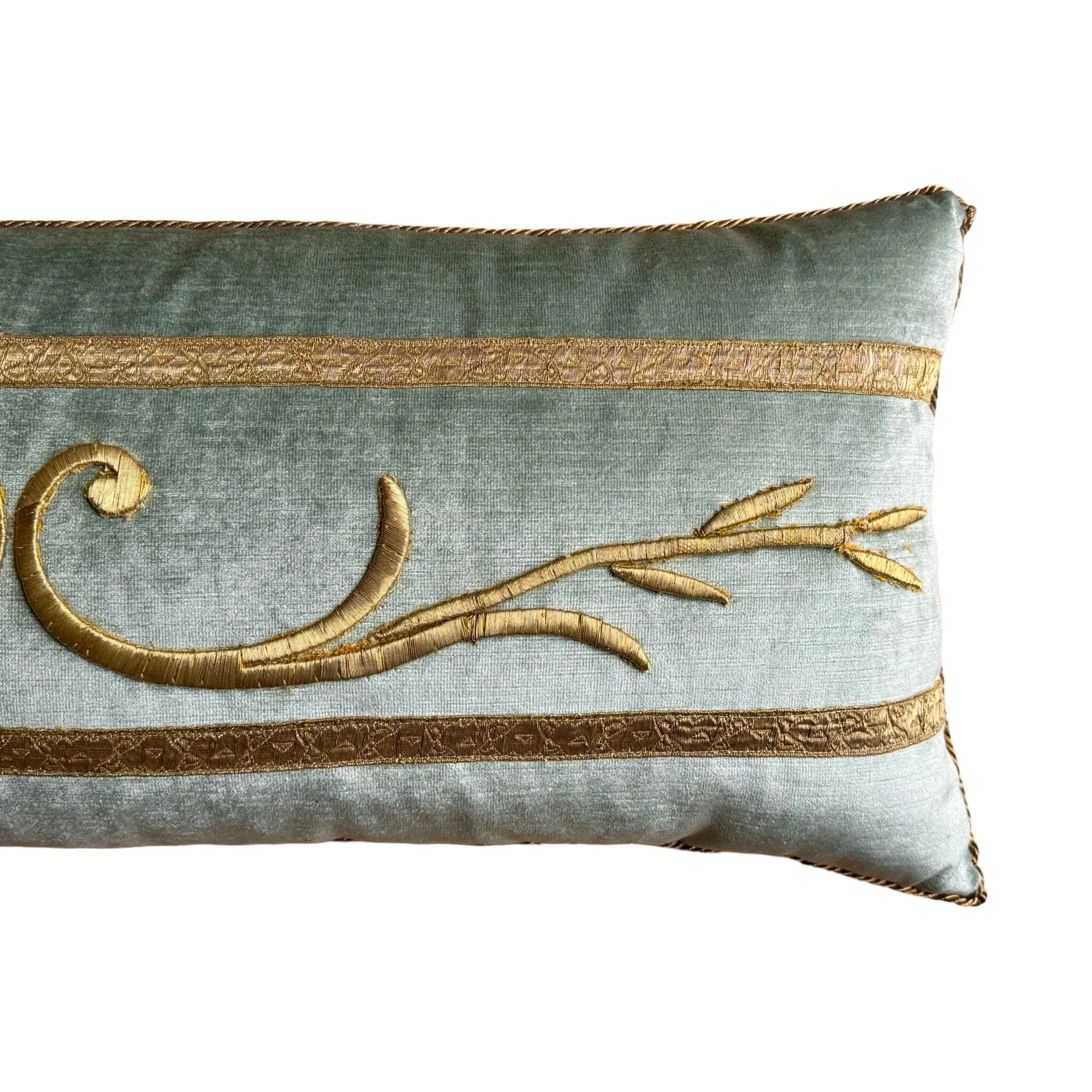 Antique European Raised Gold Metallic Embroidery (#E053024 | 12 x 28.5")