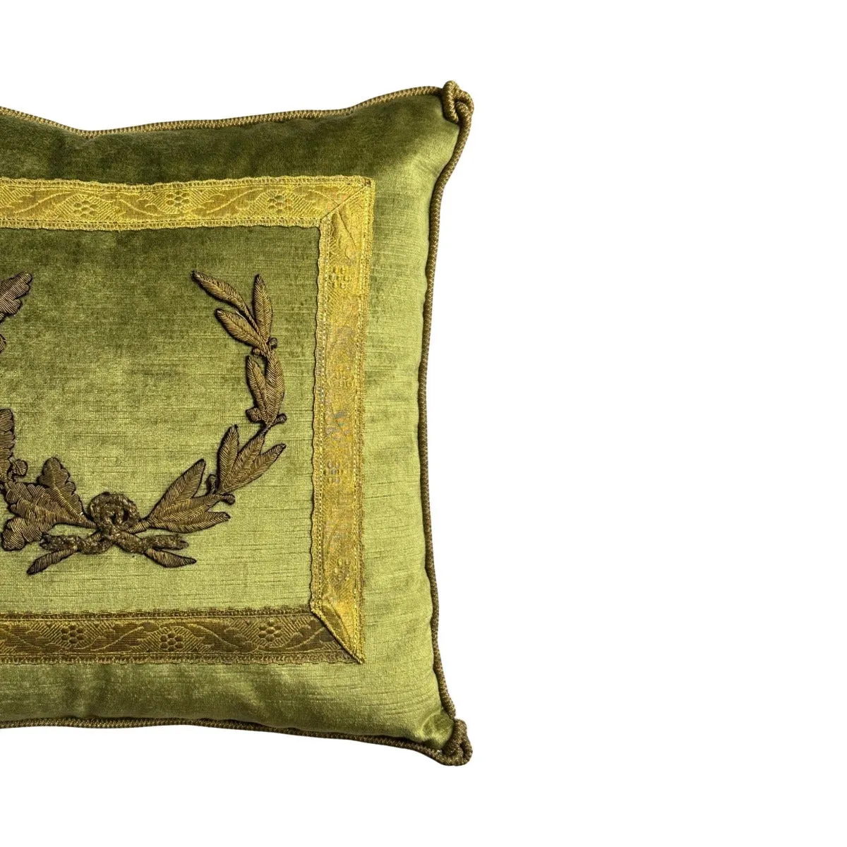 Antique European Raised Gold Metallic Embroidery (#E060423 | 16 x 16")
