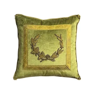 Antique European Raised Gold Metallic Embroidery (#E060423 | 16 x 16")