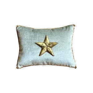 Antique European Raised Gold Metallic Embroidery Pillow (#E110724 | 8 x11")