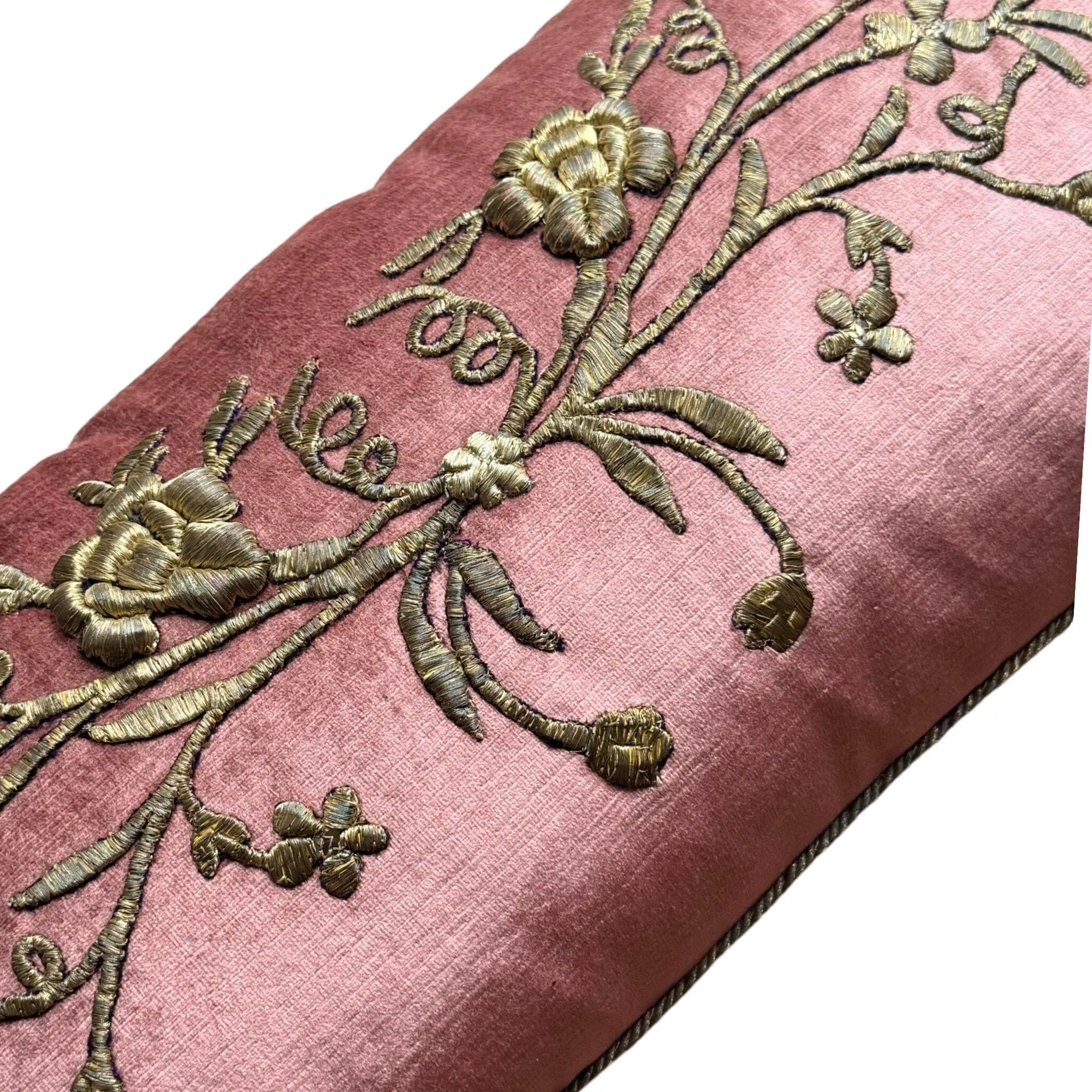 Antique Ottoman Empire Gold Metallic Embroidery (#E041124 | 12x 26")