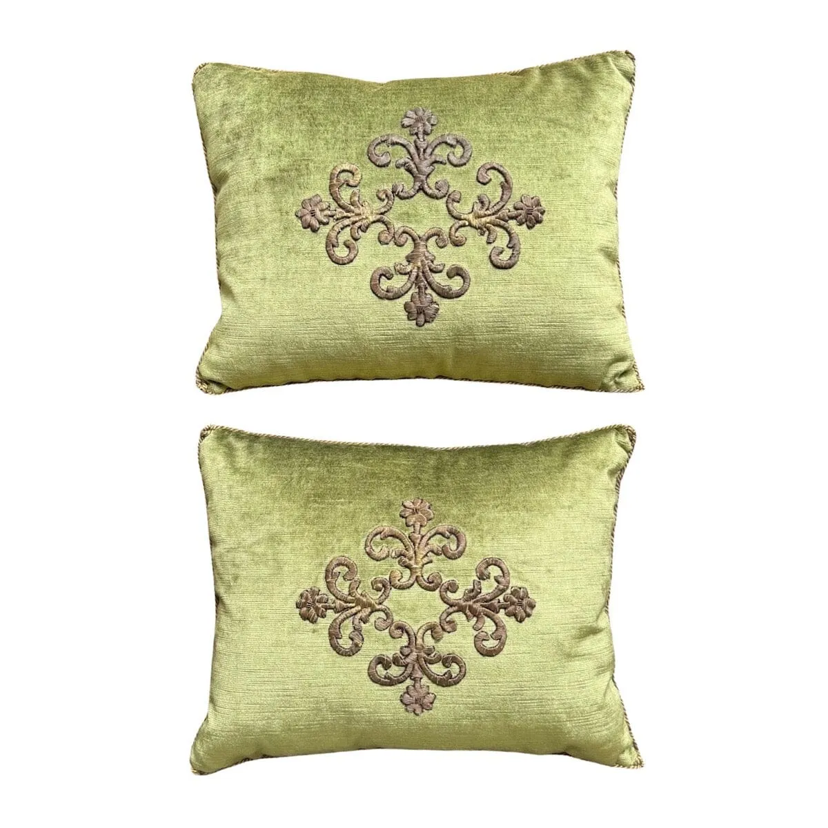 Antique Ottoman Empire Gold Metallic Embroidery (#E082323A&B | 12 x 15")