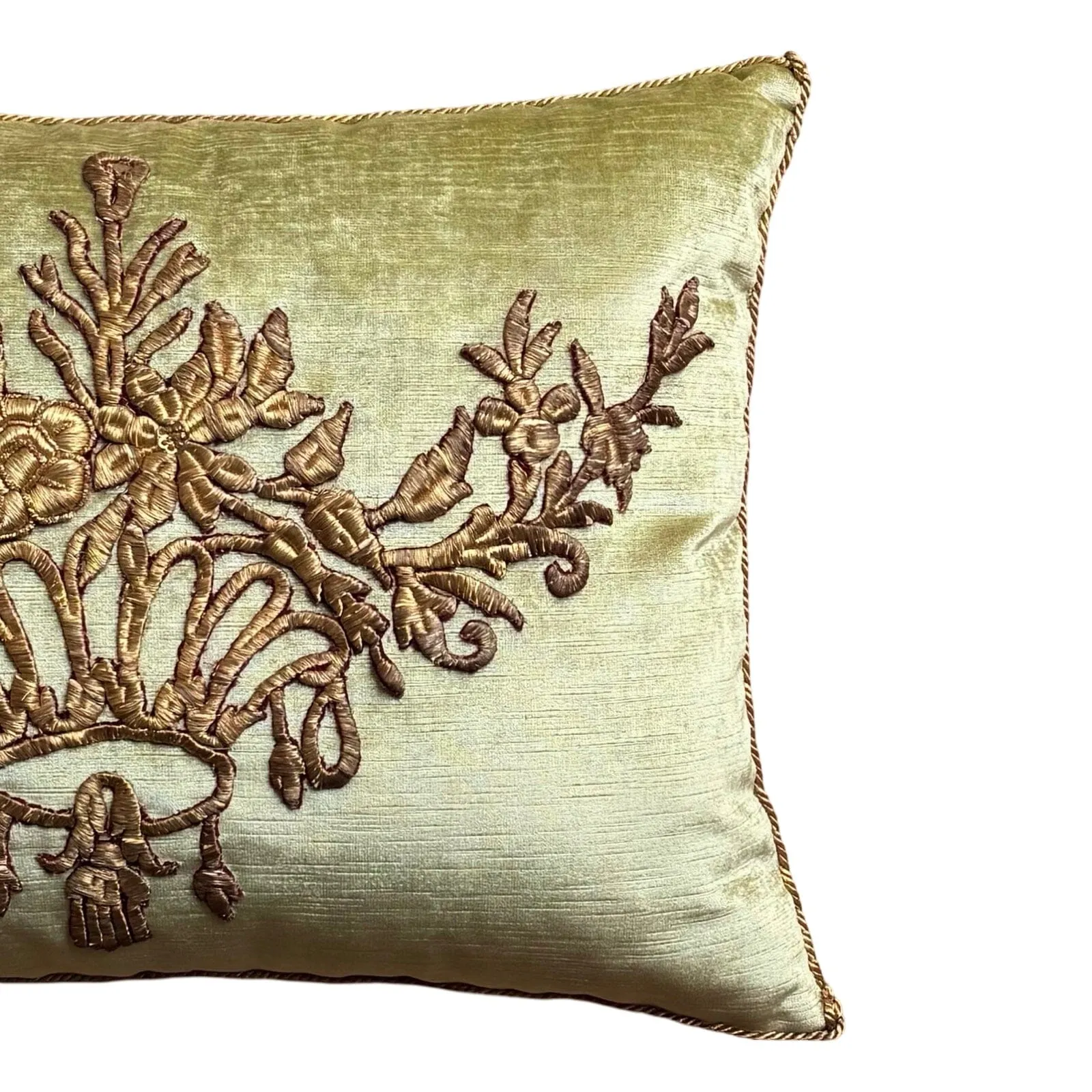 Antique Ottoman Empire Raised Gold Metallic Embroidery (#E010225 | 16" x 21")