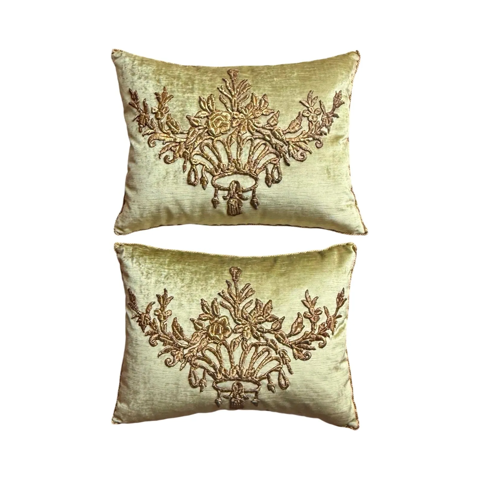 Antique Ottoman Empire Raised Gold Metallic Embroidery (#E010225 | 16" x 21")