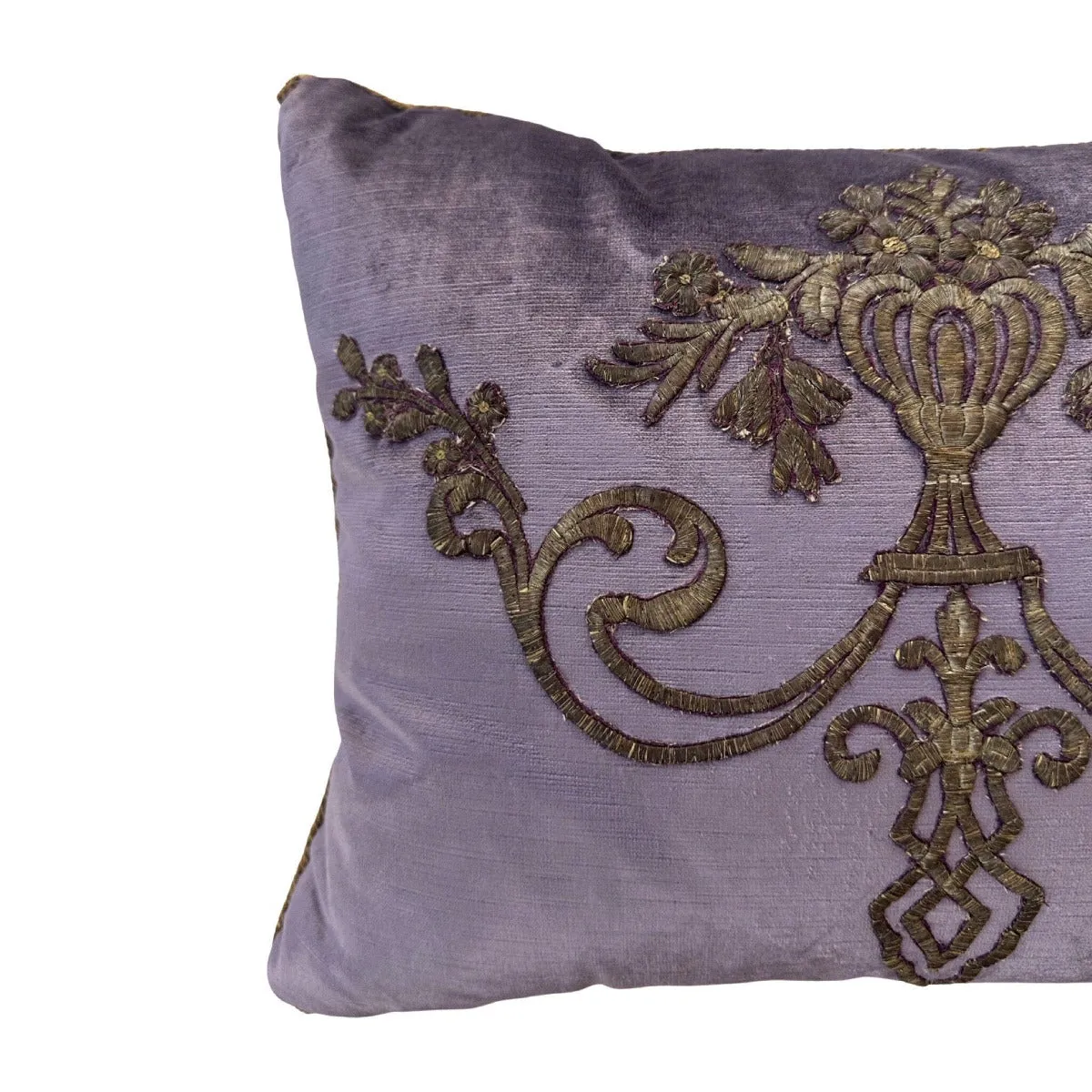 Antique Ottoman Empire Raised Gold Metallic Embroidery (#E061523 | 15 x 19 1/2")