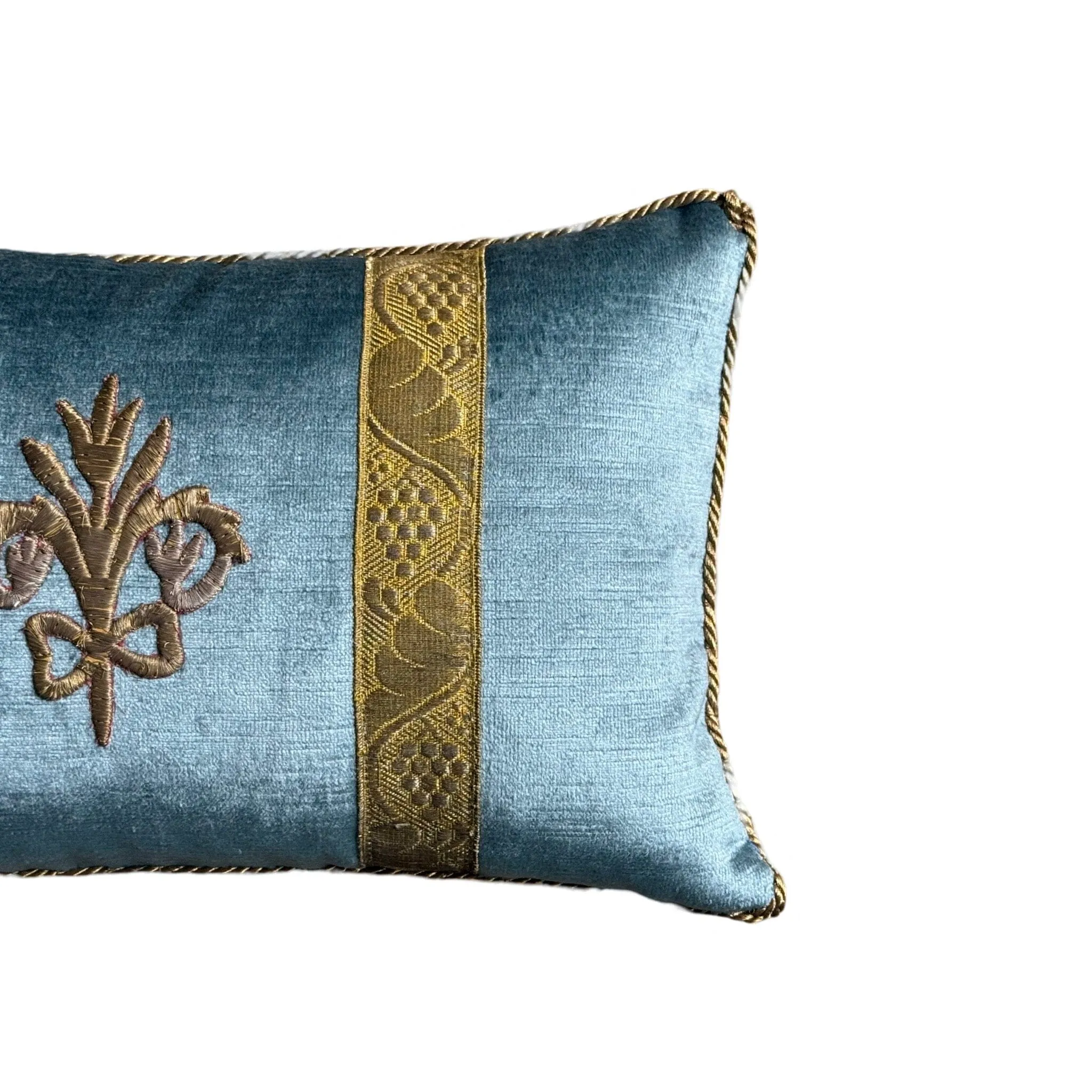 Antique Ottoman Empire Raised Gold Metallic Embroidery (#E091024A&B | 9x15")