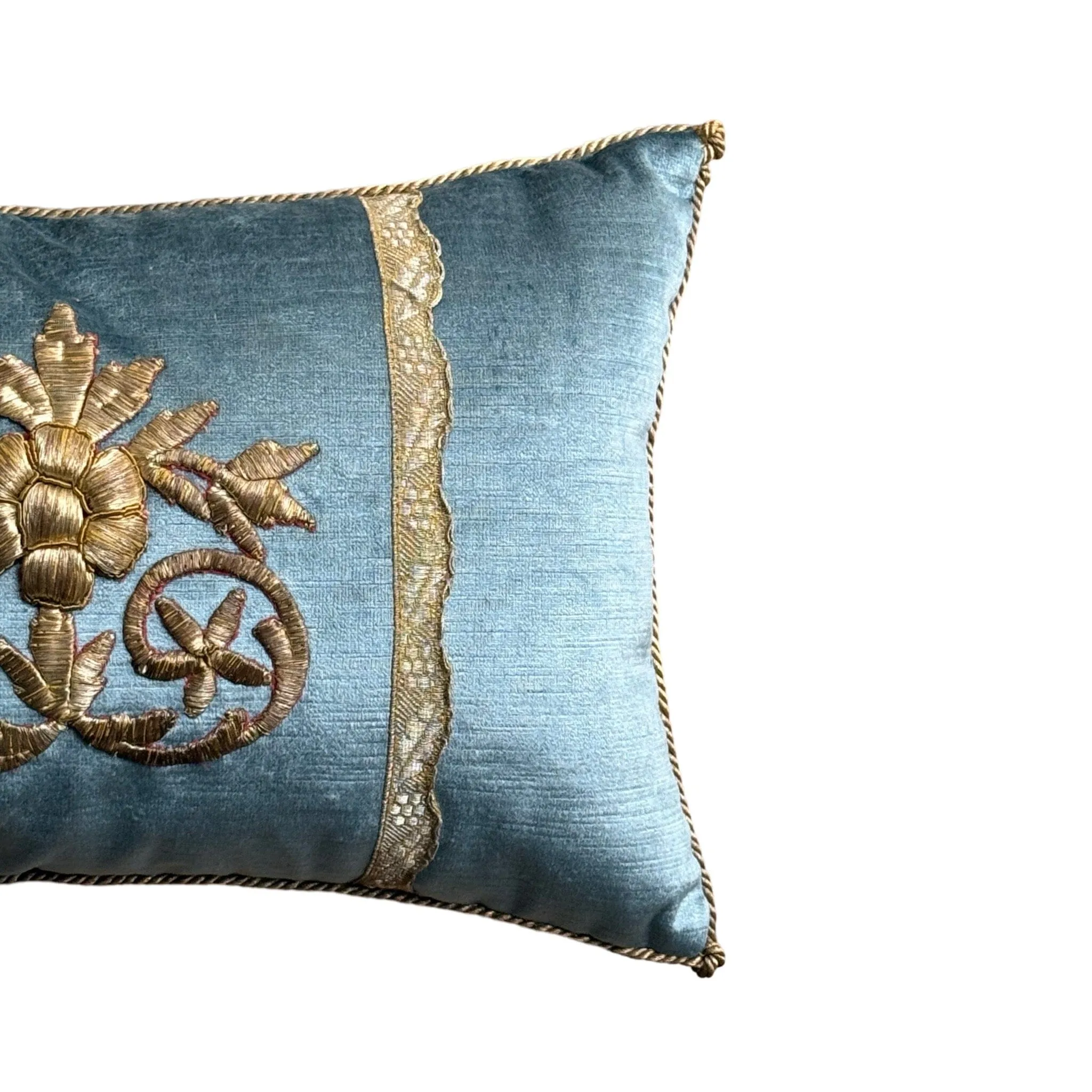 Antique Ottoman Empire Raised Gold Metallic Embroidery (#E101324A&B | 11x17")