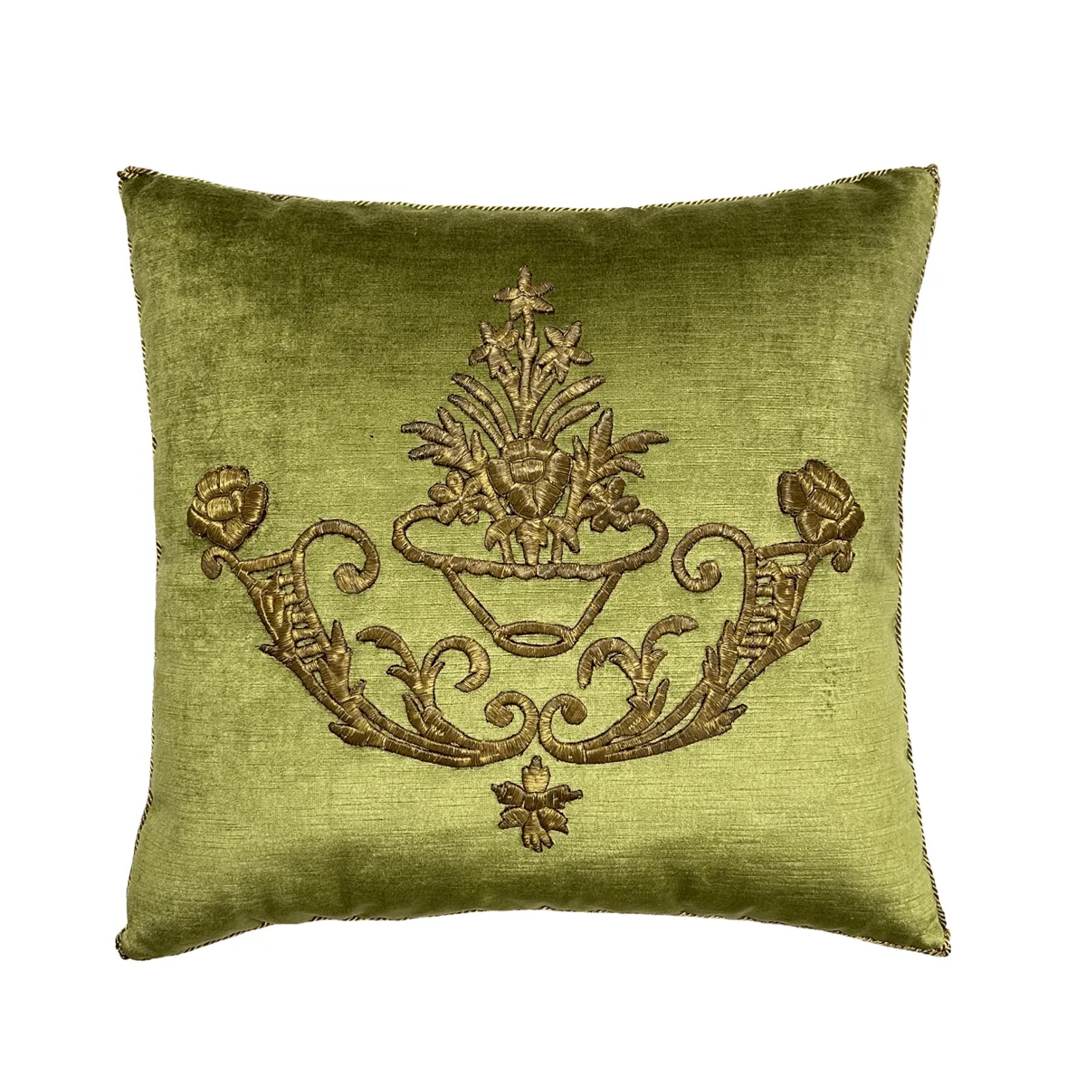 Antique Ottoman Empire Raised Metallic Embroidery (E040923A | 20 x 21")