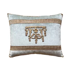 Antique Ottoman Empire Raised Silver Metallic Embroidery (#E072024A&B | 12 x 15″)