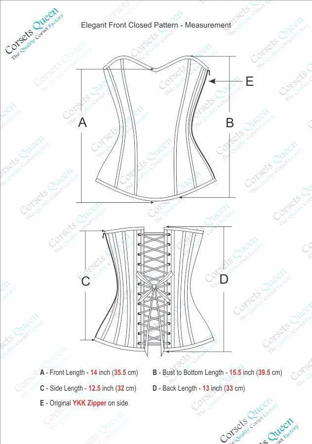 Asante Blue Overbust Corset With Black Sash