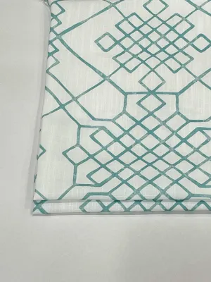 Aztec Stripe Faux Linen Flat Roman shade, Window Treatment, Farmhouse Roman Shade/CL1090