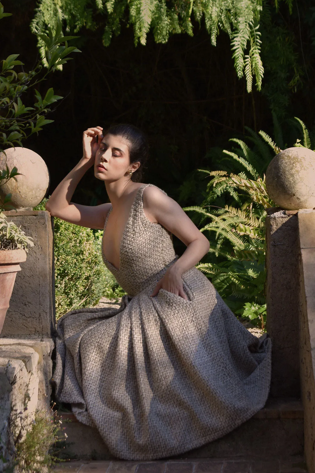 Barbara Dress in Cashmere Tweed