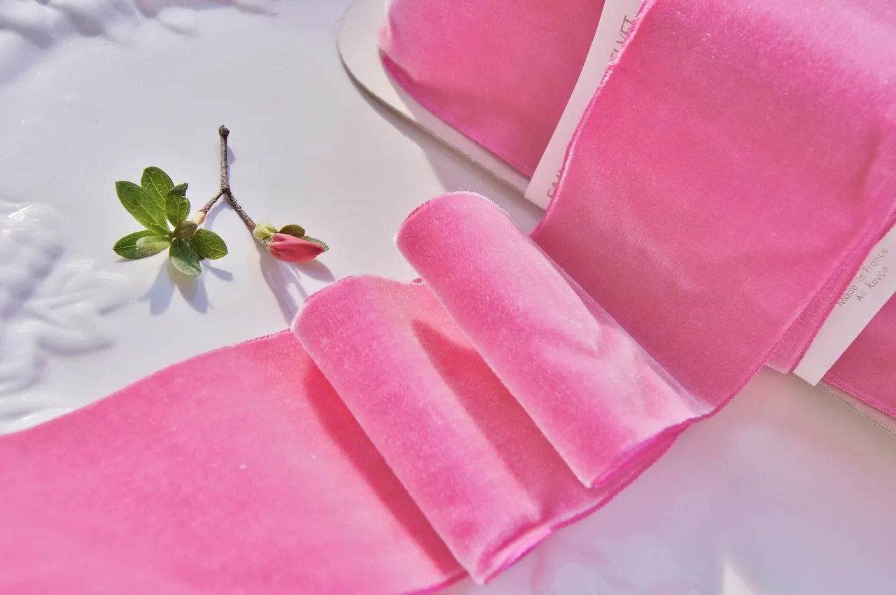 Barbie Pink Velvet Ribbon Vintage from France 72mm