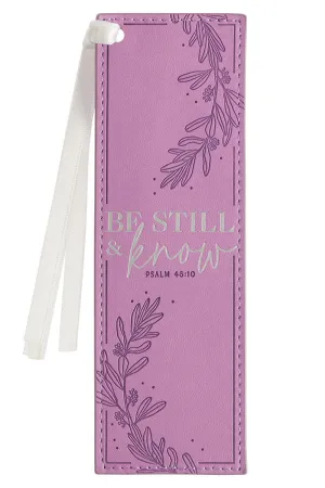 Be Still & Know Lilac Faux Leather Page Marker