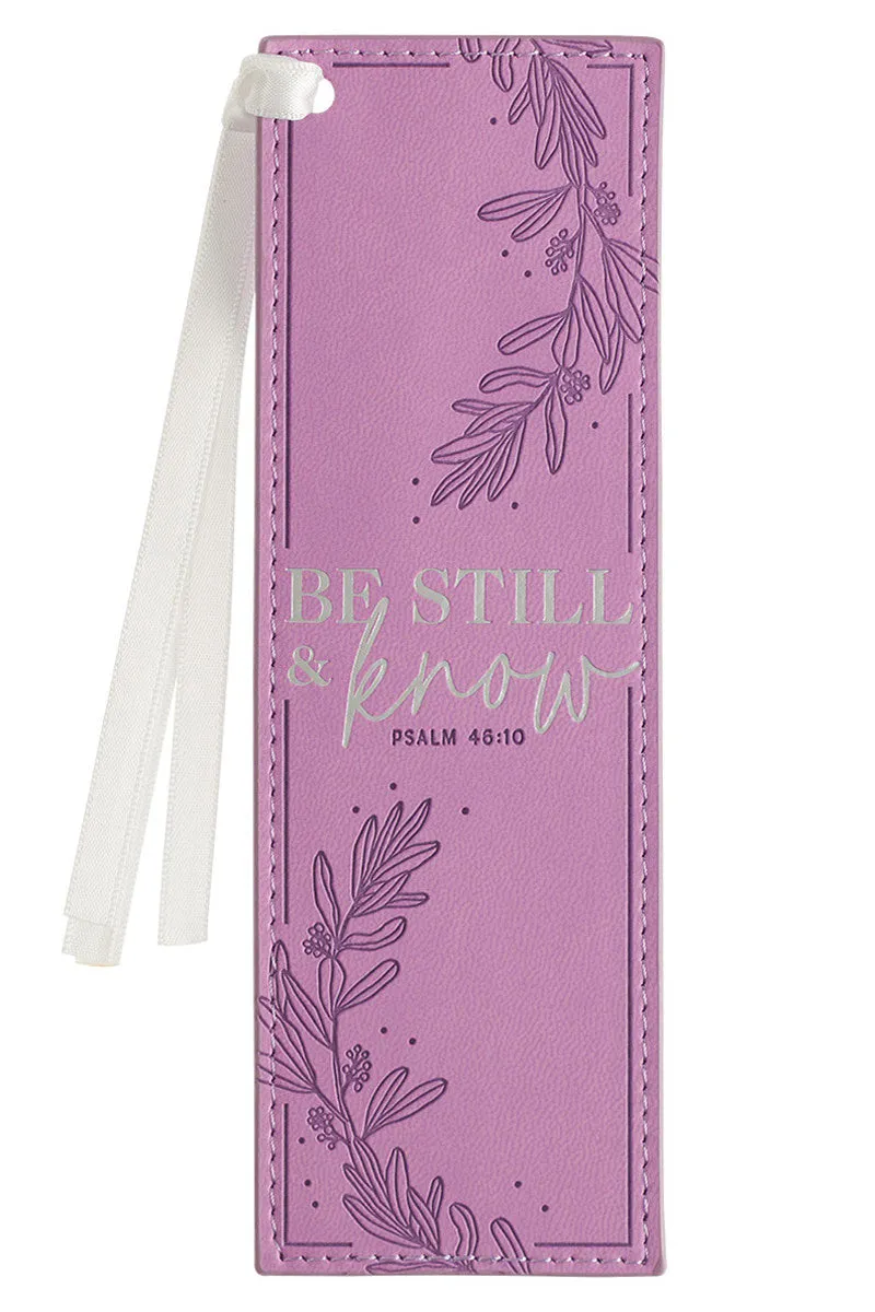 Be Still & Know Lilac Faux Leather Page Marker