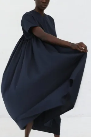 Black Crane Petal Dress - Dark Navy