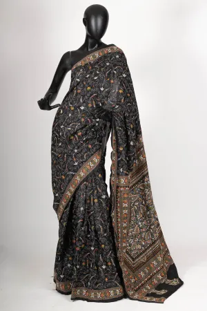 Black Kantha Saree