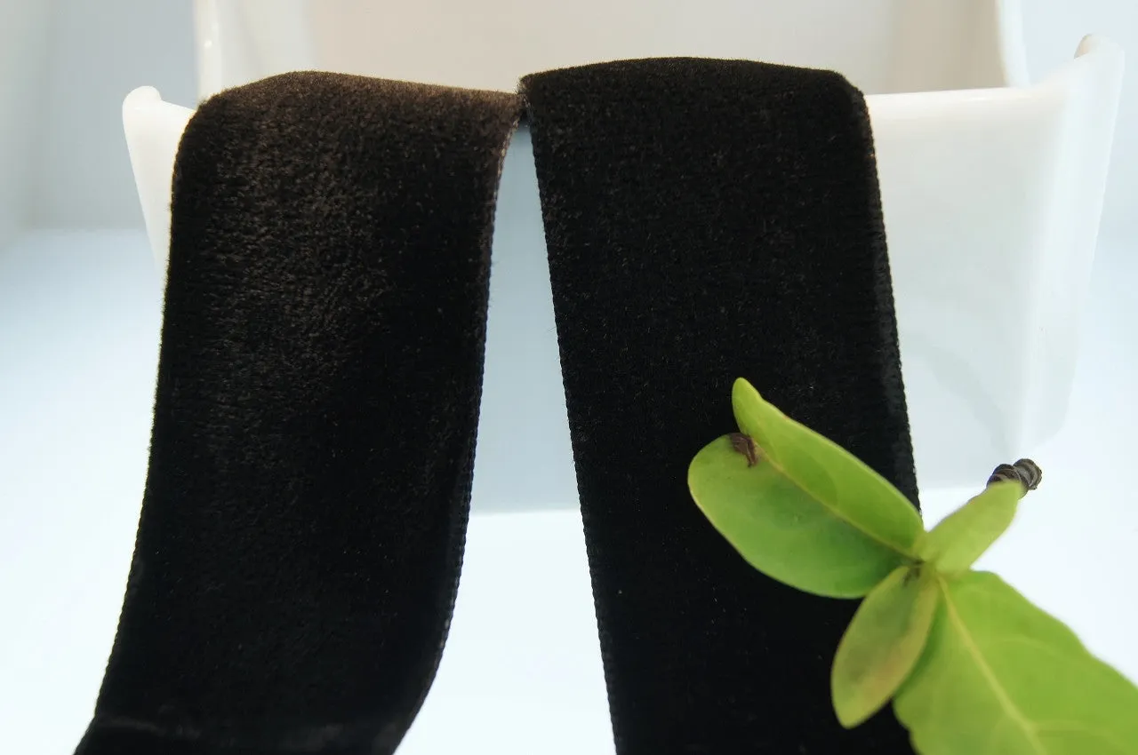 Black Velvet Ribbon Vintage from Germany 36mm