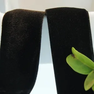 Black Velvet Ribbon Vintage from Germany 36mm