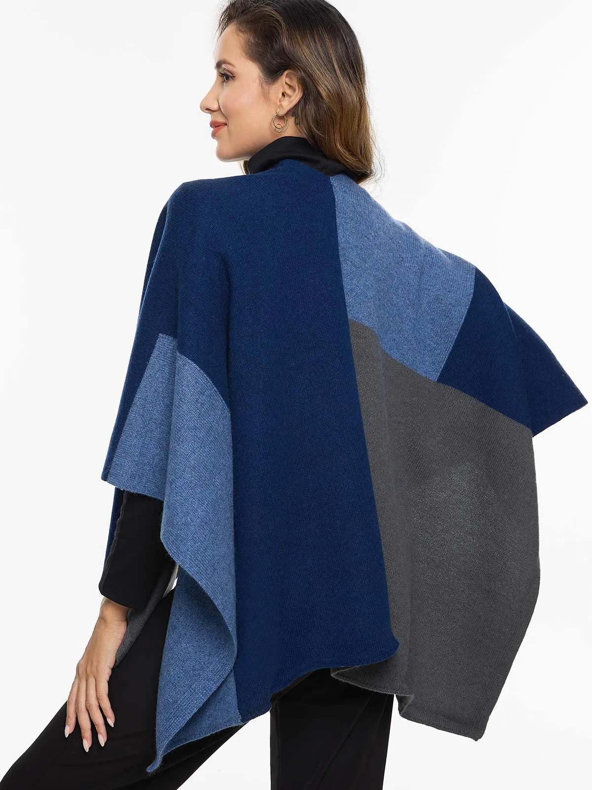 Blue Luxe Button Cape