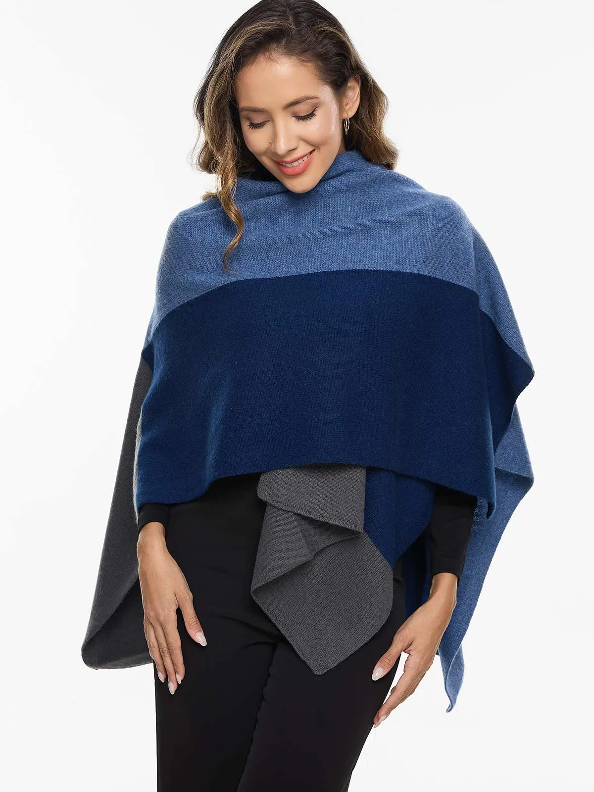 Blue Luxe Button Cape