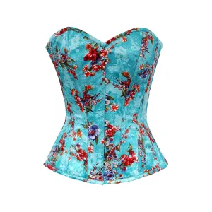 Boebert Floral Print Satin Overbust Corset