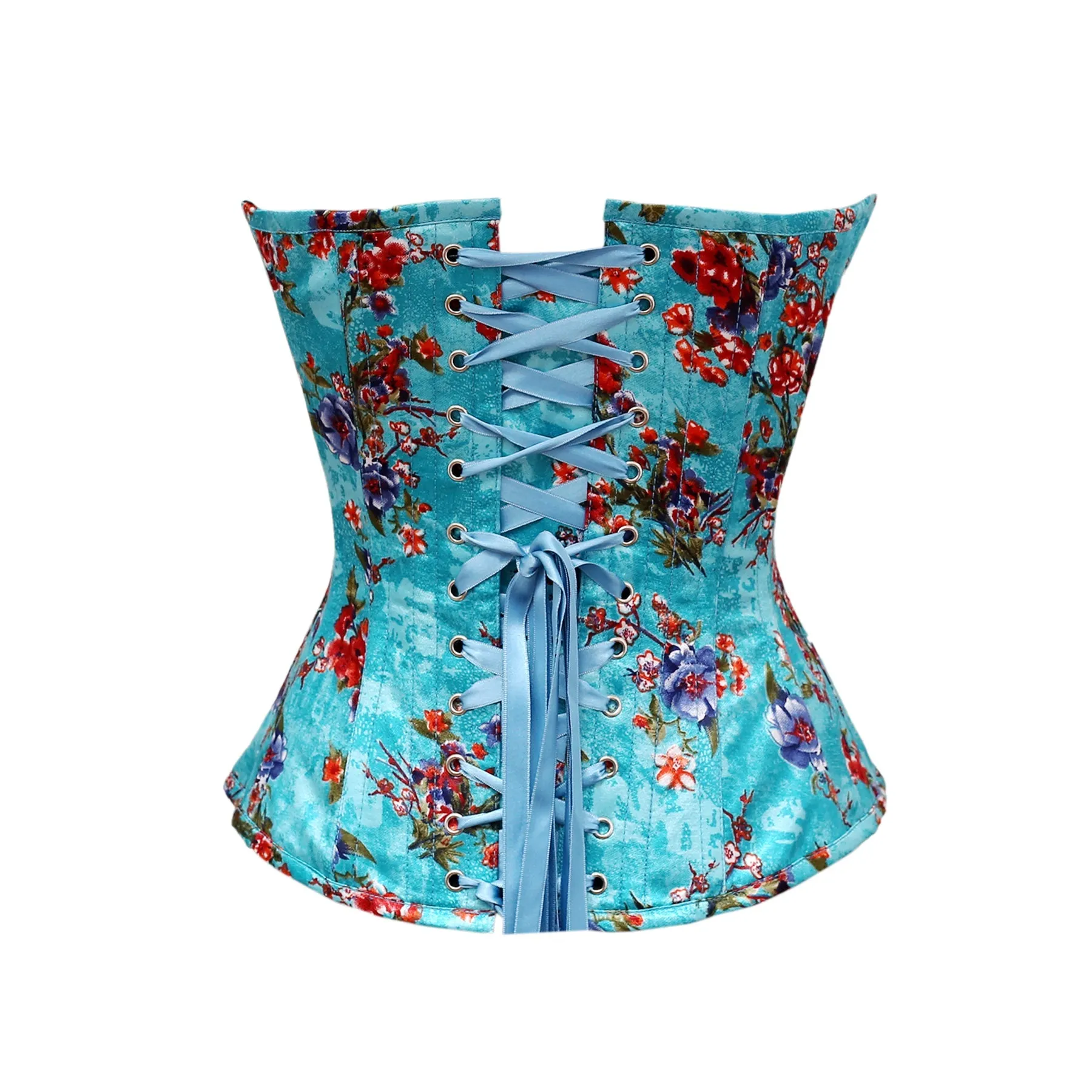 Boebert Floral Print Satin Overbust Corset