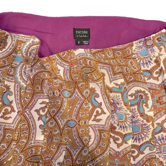 Boho Paisley Mini Skirt With Hankerchief Ruffled Hem