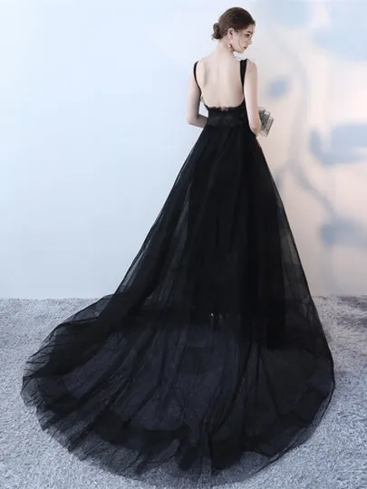 Bowknot Flowers V-Neck Evening Dress