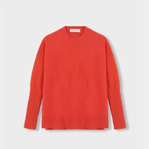 Boxy sweater Cashmere orange with YY logo