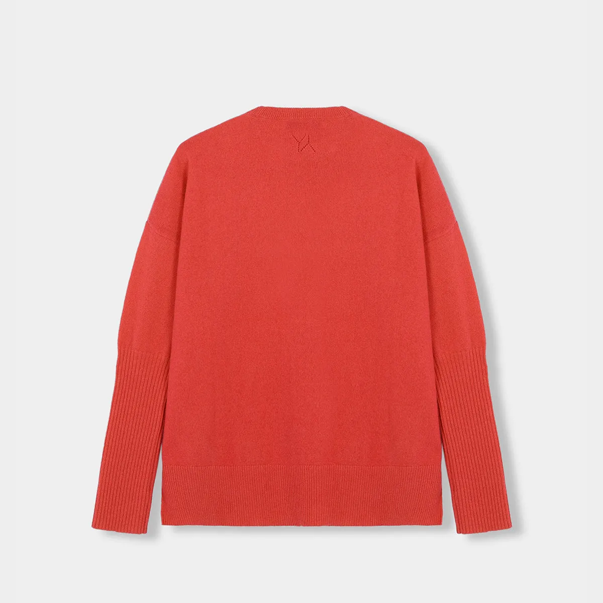 Boxy sweater Cashmere orange with YY logo