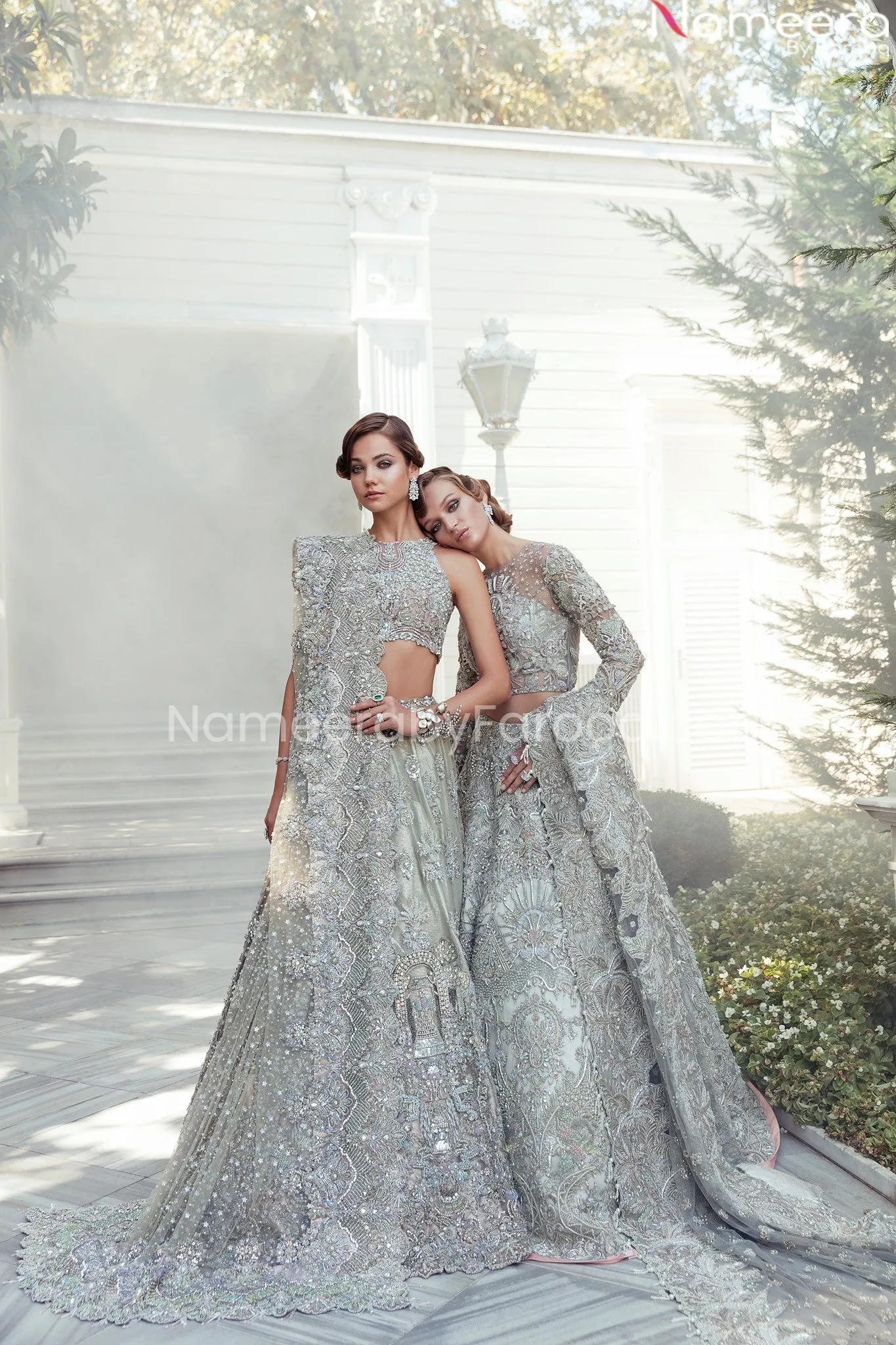Bridal Grey Lehenga Pakistani Designer Dress #BN794
