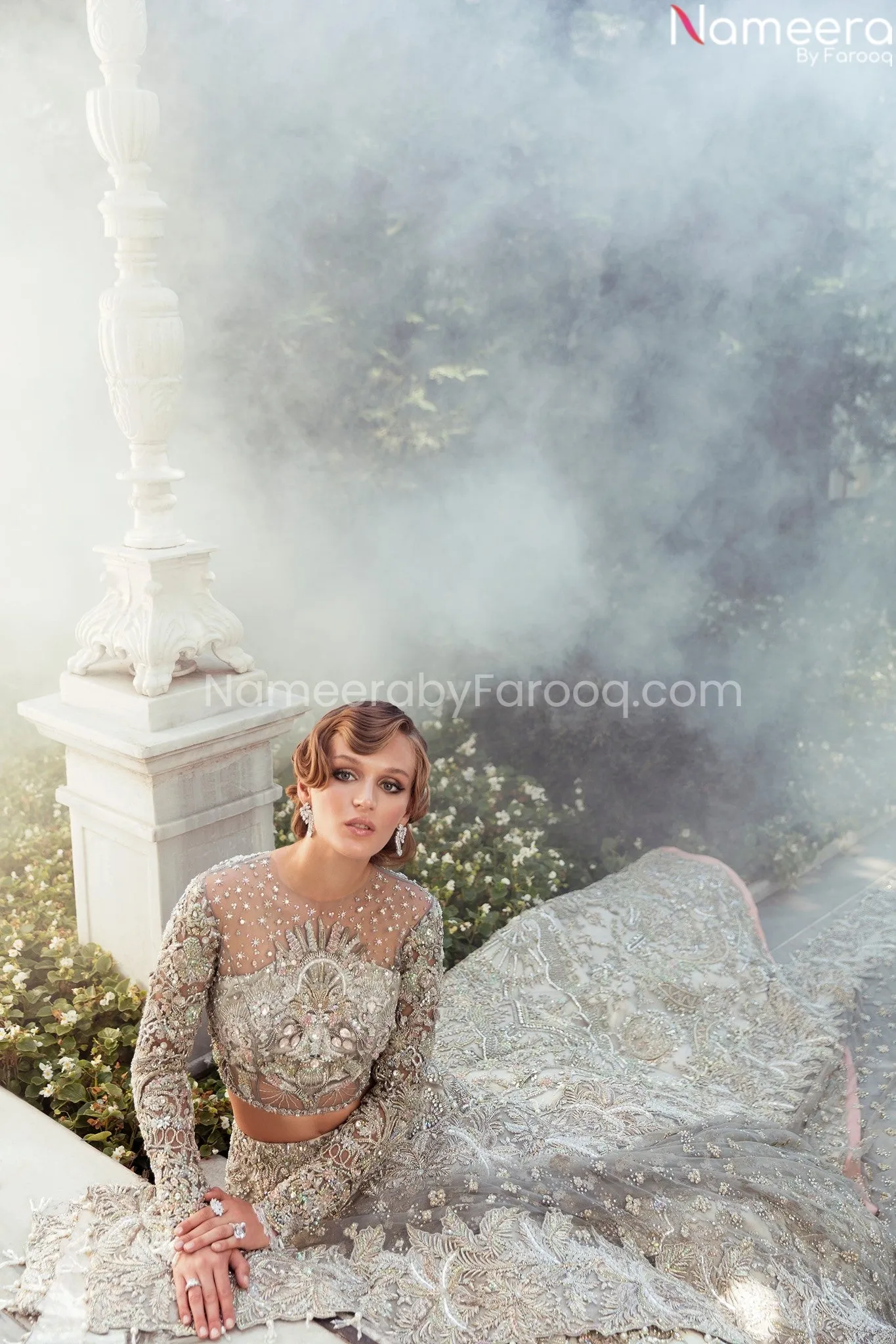 Bridal Grey Lehenga Pakistani Designer Dress #BN794