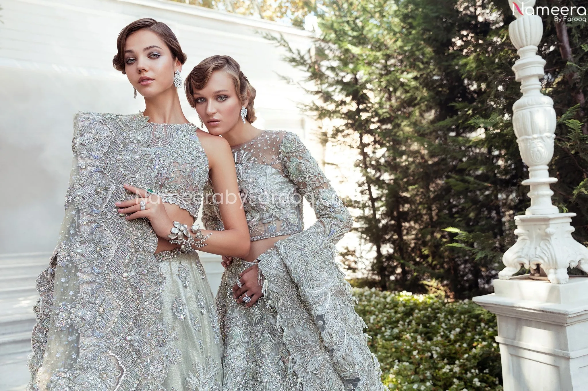 Bridal Grey Lehenga Pakistani Designer Dress #BN794