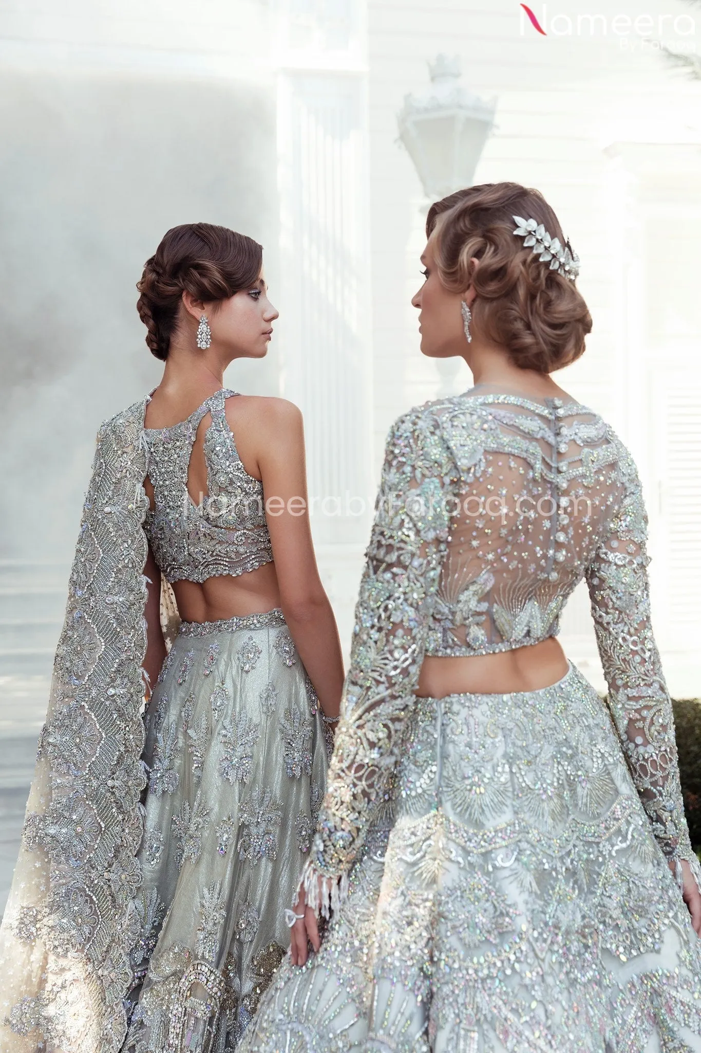Bridal Grey Lehenga Pakistani Designer Dress #BN794
