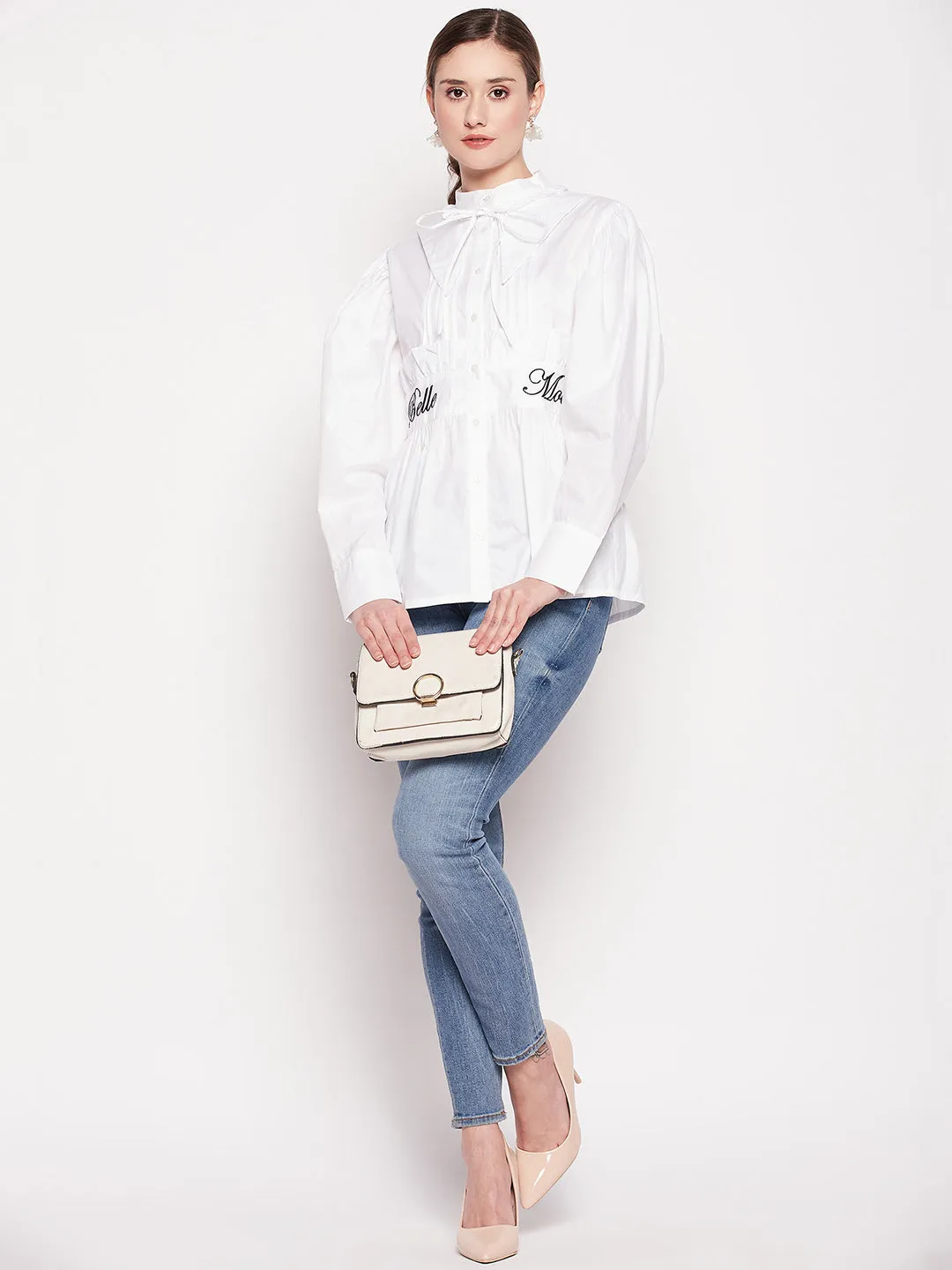 Camla Barcelona White Satin Shirt