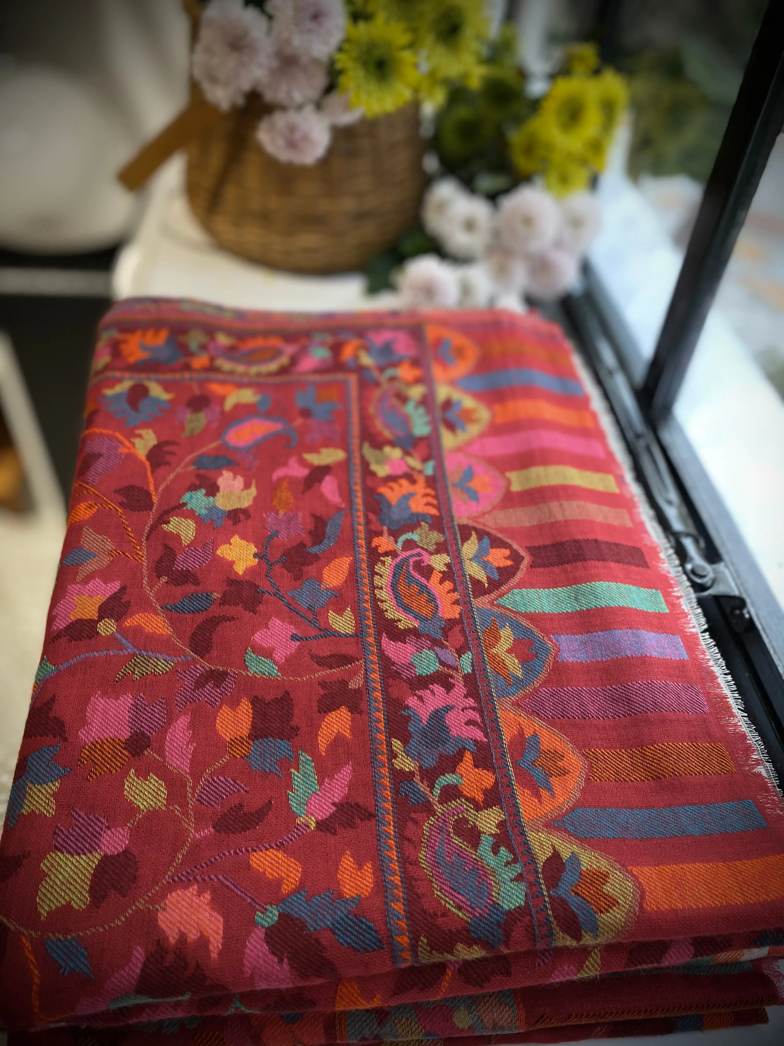 Cashmere Kani Scarf - Red Vine