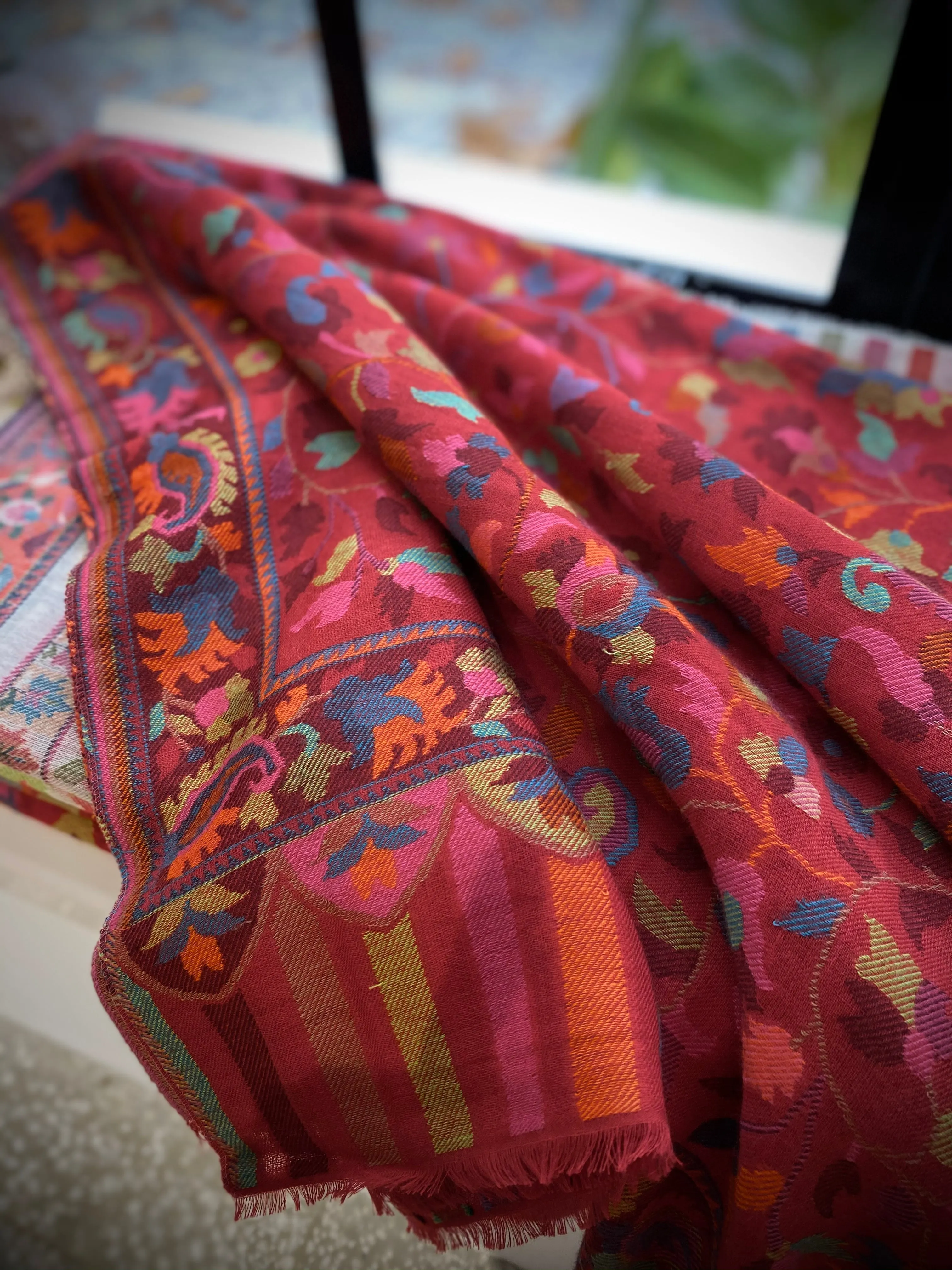 Cashmere Kani Scarf - Red Vine