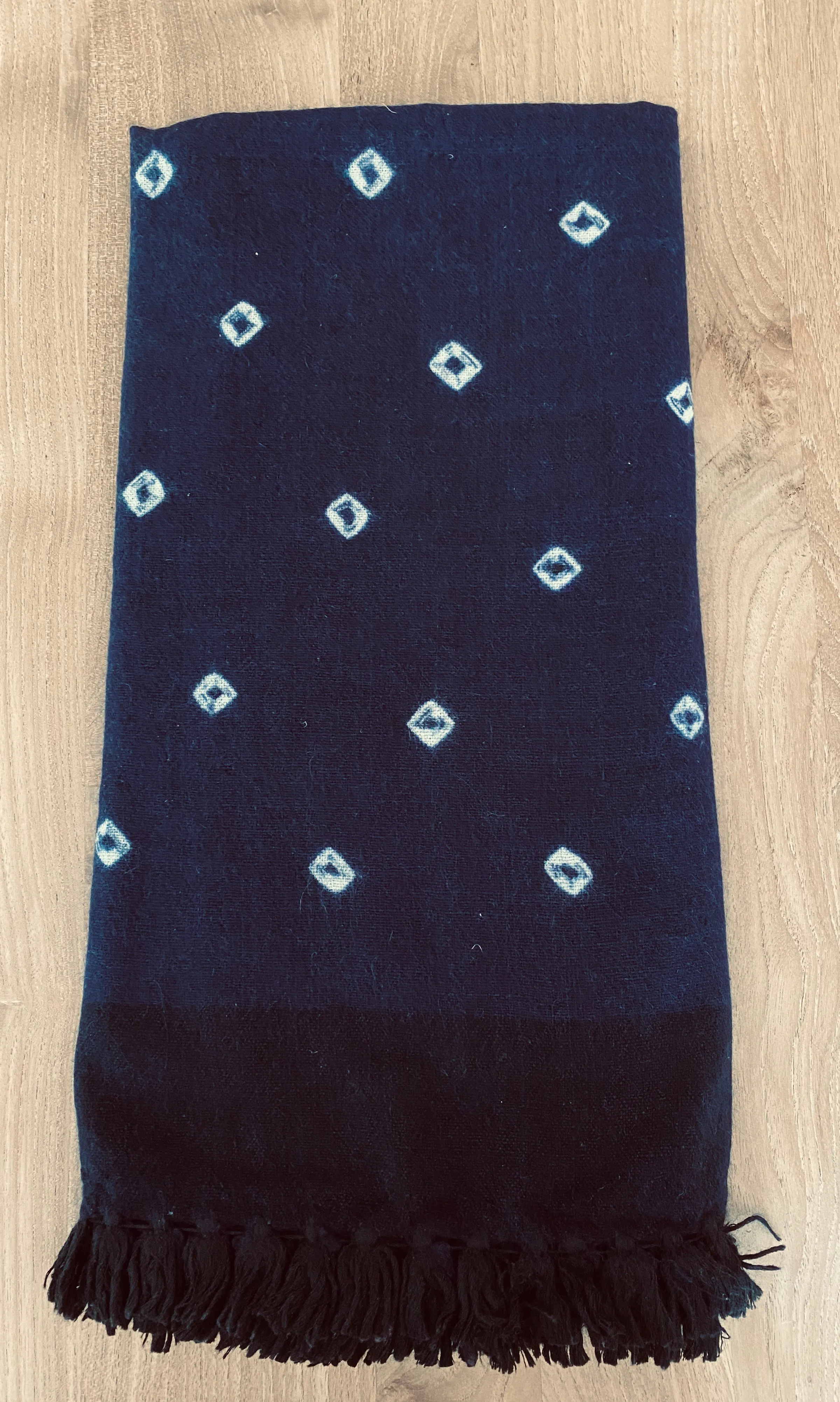 Cashmere Shibori Indigo Throw