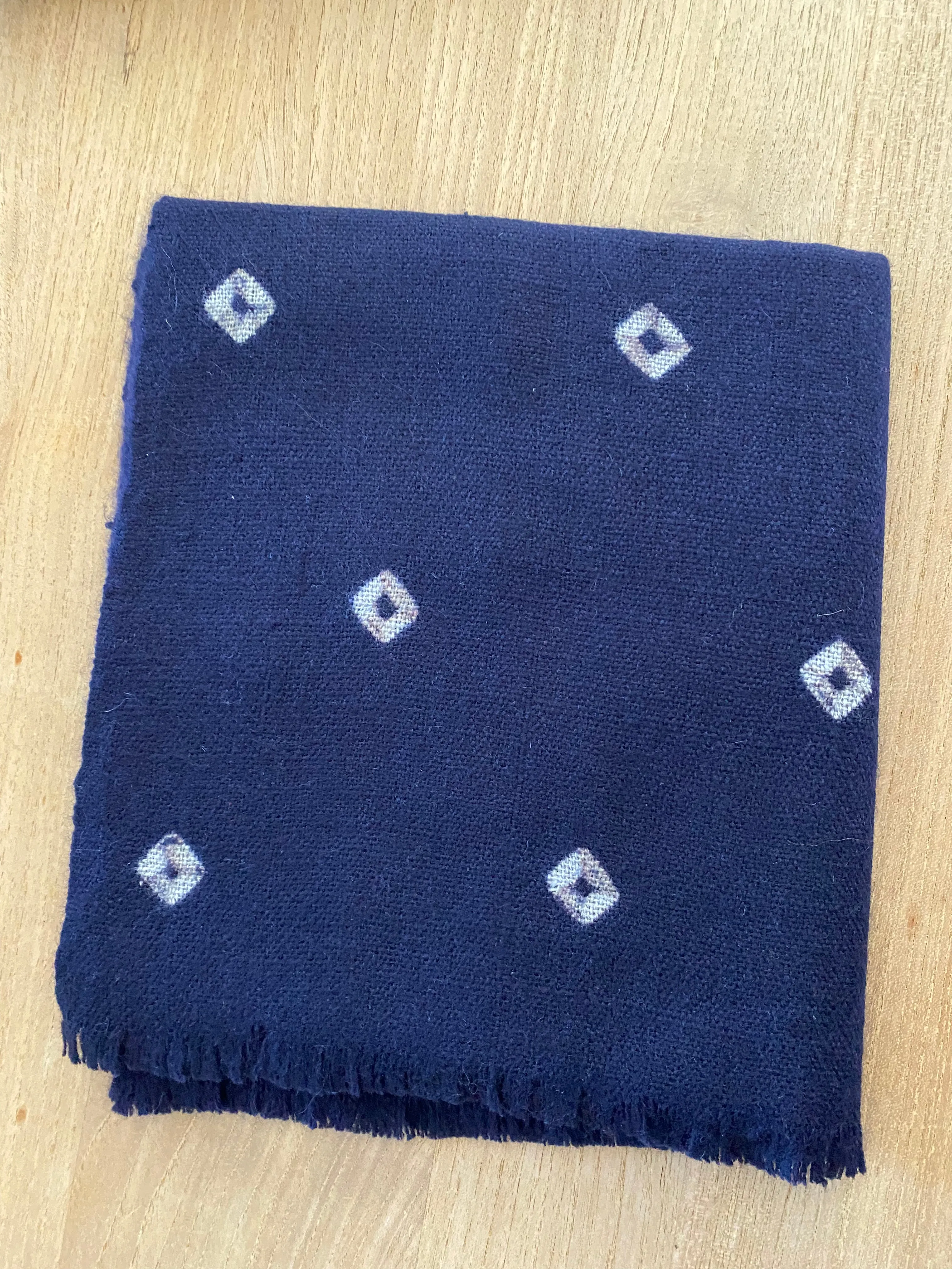 Cashmere Shibori Indigo Throw