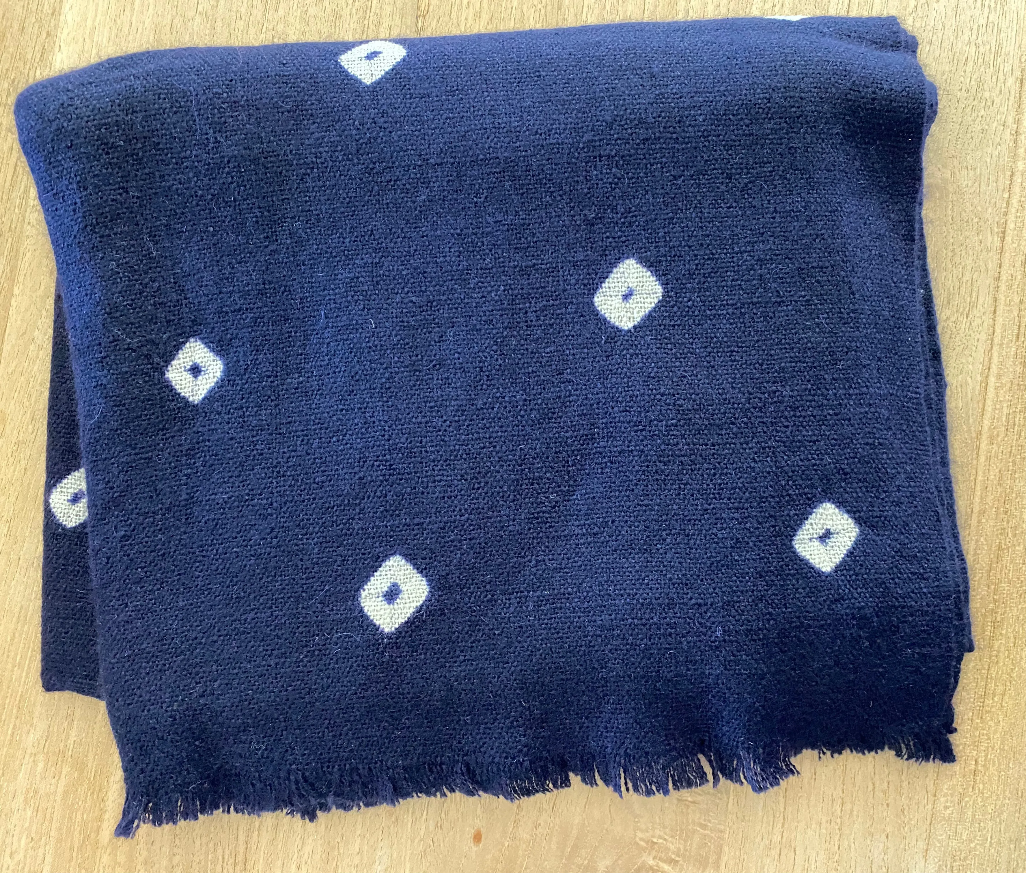 Cashmere Shibori Indigo Throw
